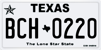 TX license plate BCH0220