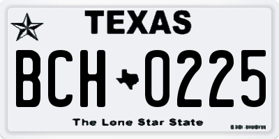 TX license plate BCH0225