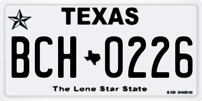 TX license plate BCH0226