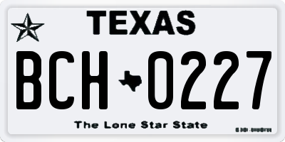 TX license plate BCH0227