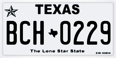 TX license plate BCH0229