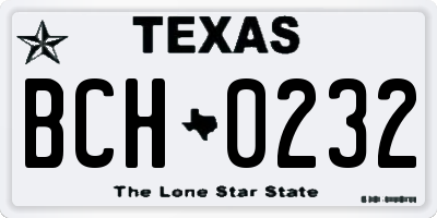 TX license plate BCH0232