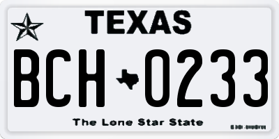 TX license plate BCH0233