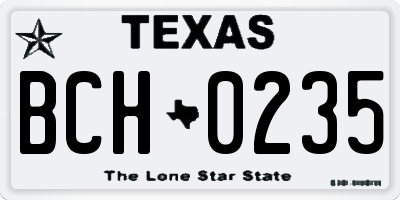TX license plate BCH0235