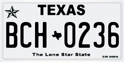 TX license plate BCH0236