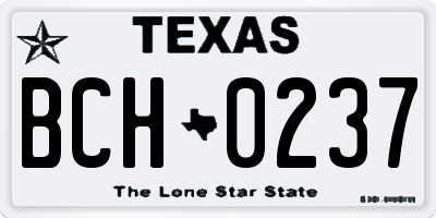 TX license plate BCH0237