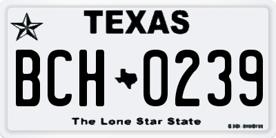 TX license plate BCH0239