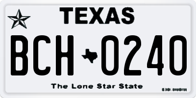 TX license plate BCH0240
