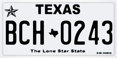 TX license plate BCH0243