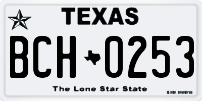 TX license plate BCH0253