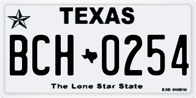 TX license plate BCH0254