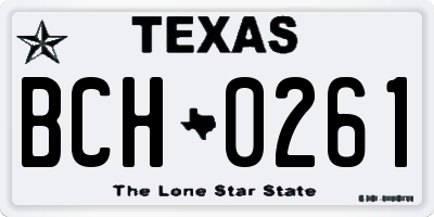 TX license plate BCH0261