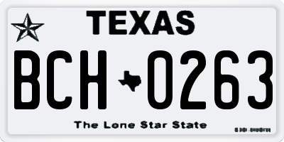 TX license plate BCH0263