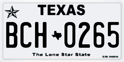 TX license plate BCH0265