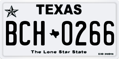 TX license plate BCH0266