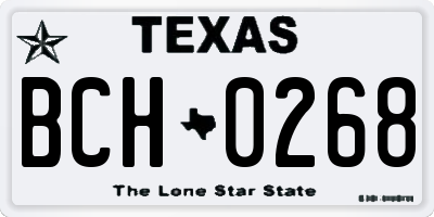 TX license plate BCH0268