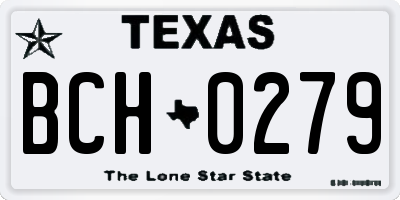 TX license plate BCH0279