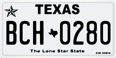 TX license plate BCH0280