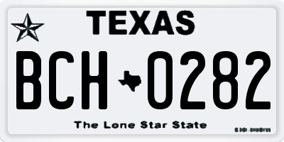 TX license plate BCH0282