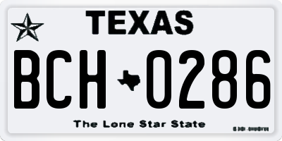 TX license plate BCH0286