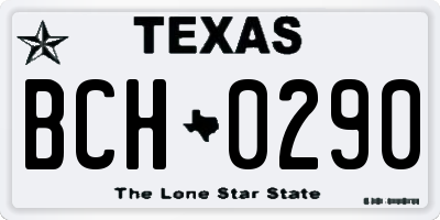 TX license plate BCH0290