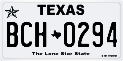 TX license plate BCH0294