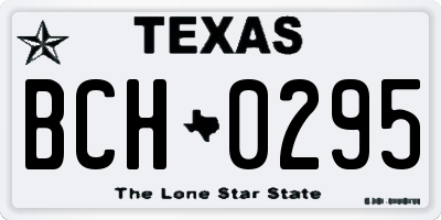 TX license plate BCH0295