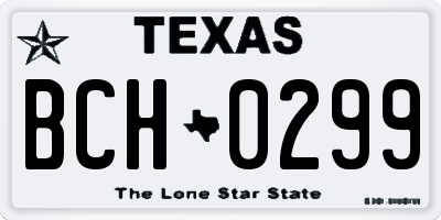 TX license plate BCH0299