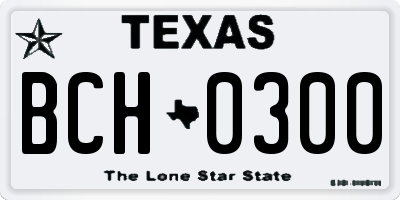 TX license plate BCH0300