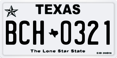 TX license plate BCH0321