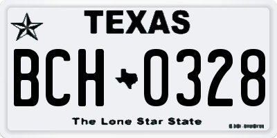TX license plate BCH0328