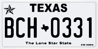 TX license plate BCH0331