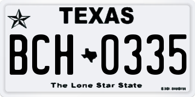 TX license plate BCH0335
