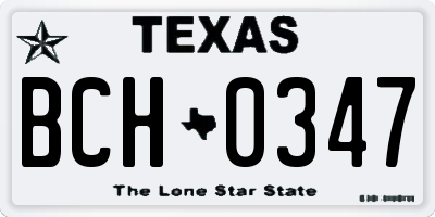 TX license plate BCH0347