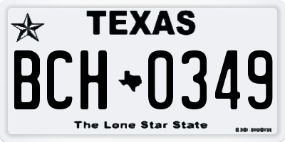 TX license plate BCH0349