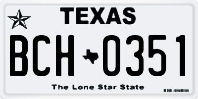 TX license plate BCH0351