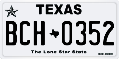 TX license plate BCH0352