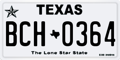 TX license plate BCH0364