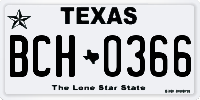 TX license plate BCH0366