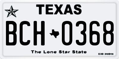 TX license plate BCH0368
