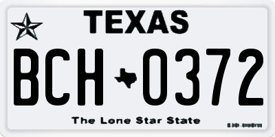 TX license plate BCH0372
