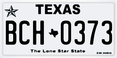 TX license plate BCH0373
