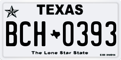 TX license plate BCH0393
