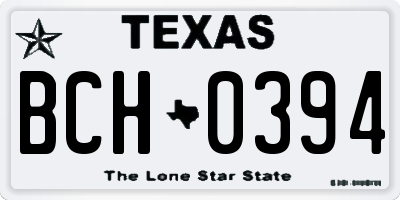 TX license plate BCH0394