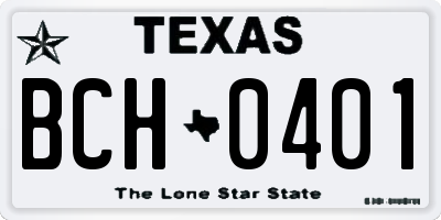 TX license plate BCH0401