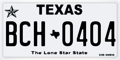 TX license plate BCH0404