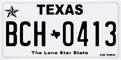 TX license plate BCH0413
