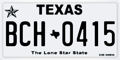 TX license plate BCH0415