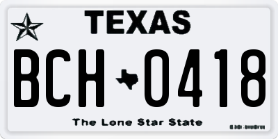 TX license plate BCH0418