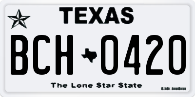 TX license plate BCH0420